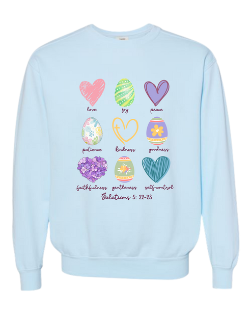 Galatians 5 - Easter - Comfort Colors - Sweatshirt - Blues