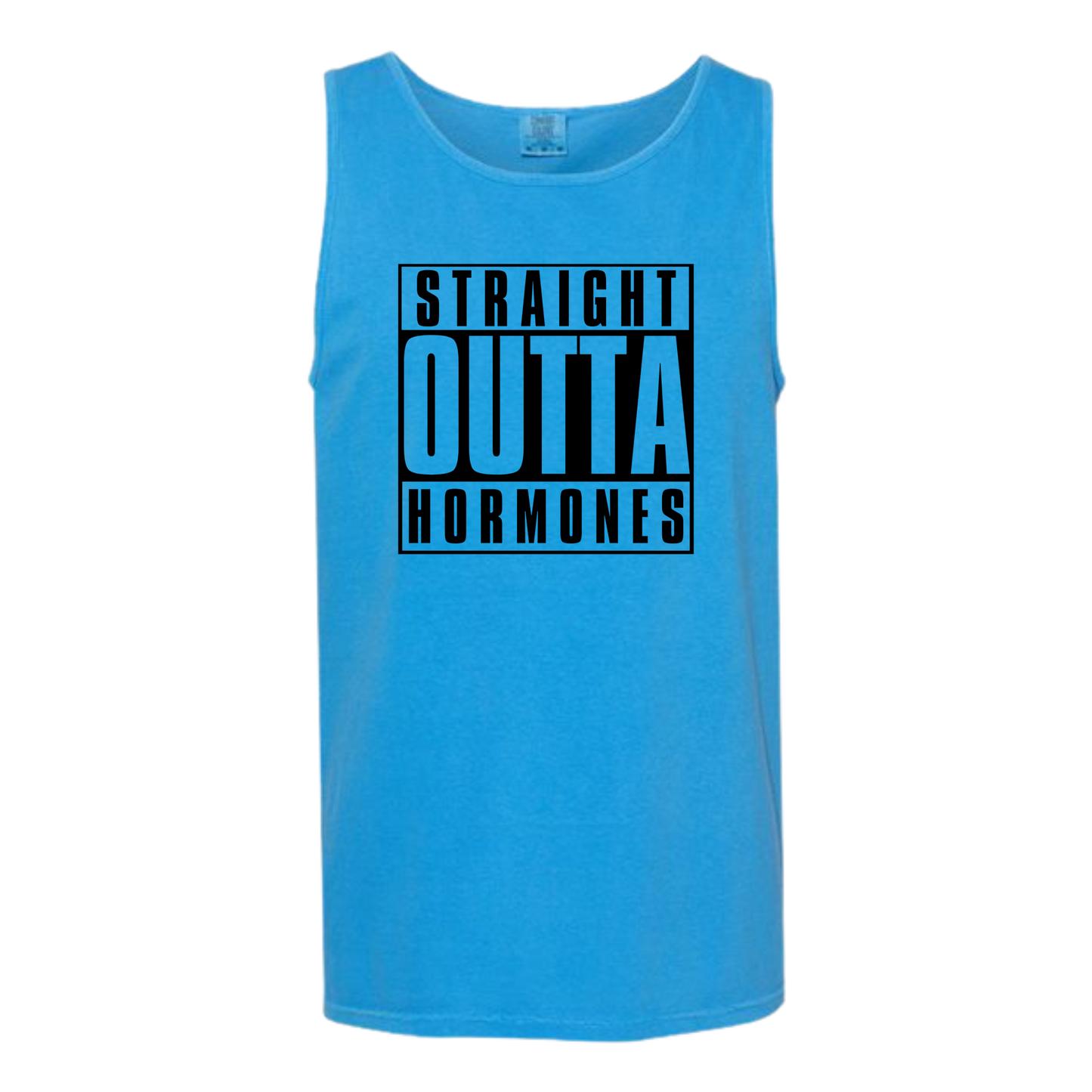 Straight Outta Hormones - Comfort Colors - Unisex Tank - Neutral Colors & Blues