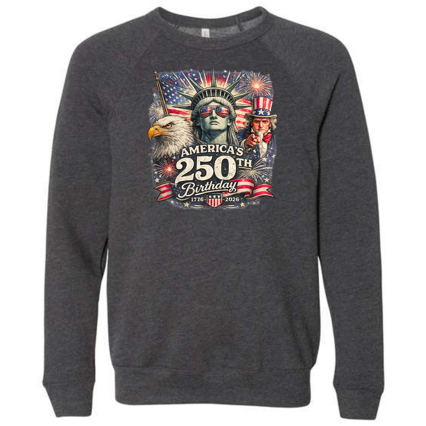 America's 250th Birthday - Sponge Fleece Raglan Sweatshirt - Assorted Colors
