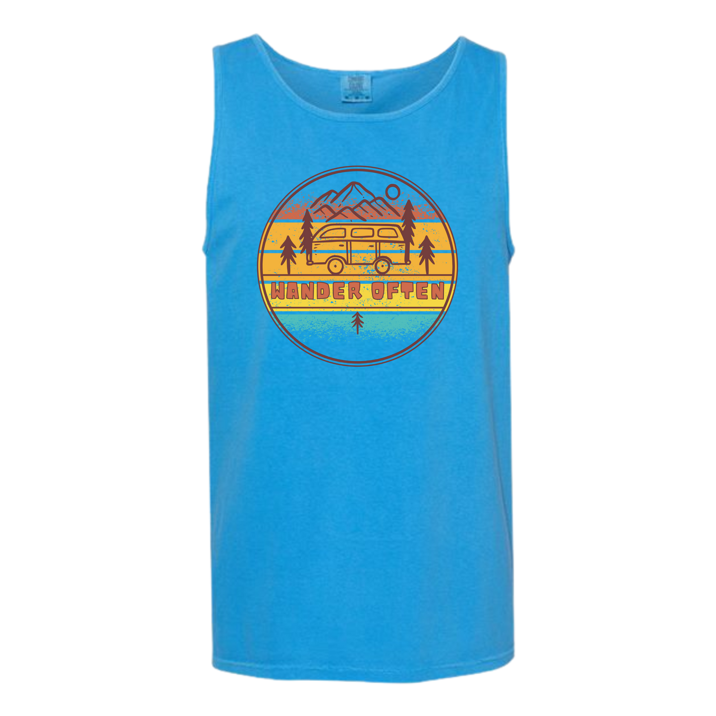 Wander Often - Comfort Colors - Unisex Tank - Neutral Colors & Blues