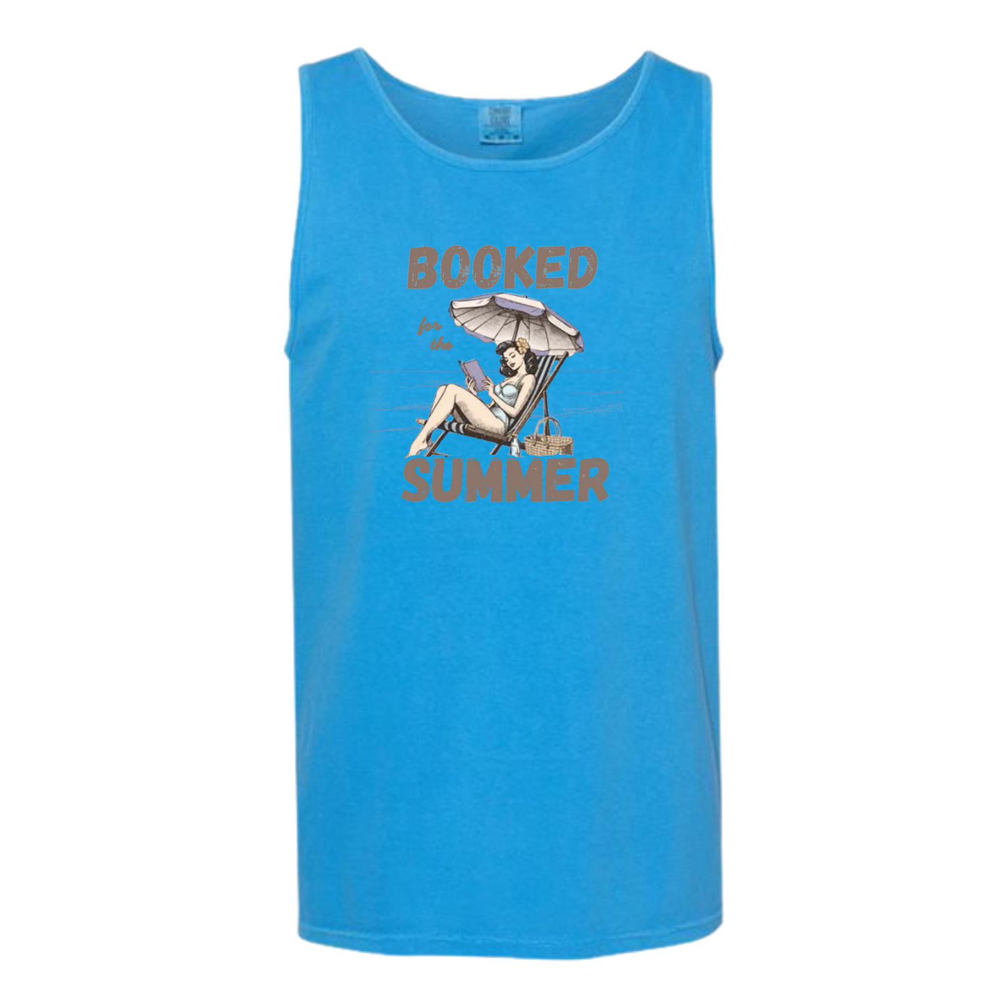 Booked for the Summer - Comfort Colors - Unisex Tank - Neutral Colors & Blues