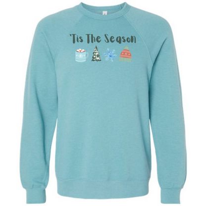 HP - 'Tis the Season - Winter - Sponge Fleece Raglan Sweatshirt - Blues, Purples