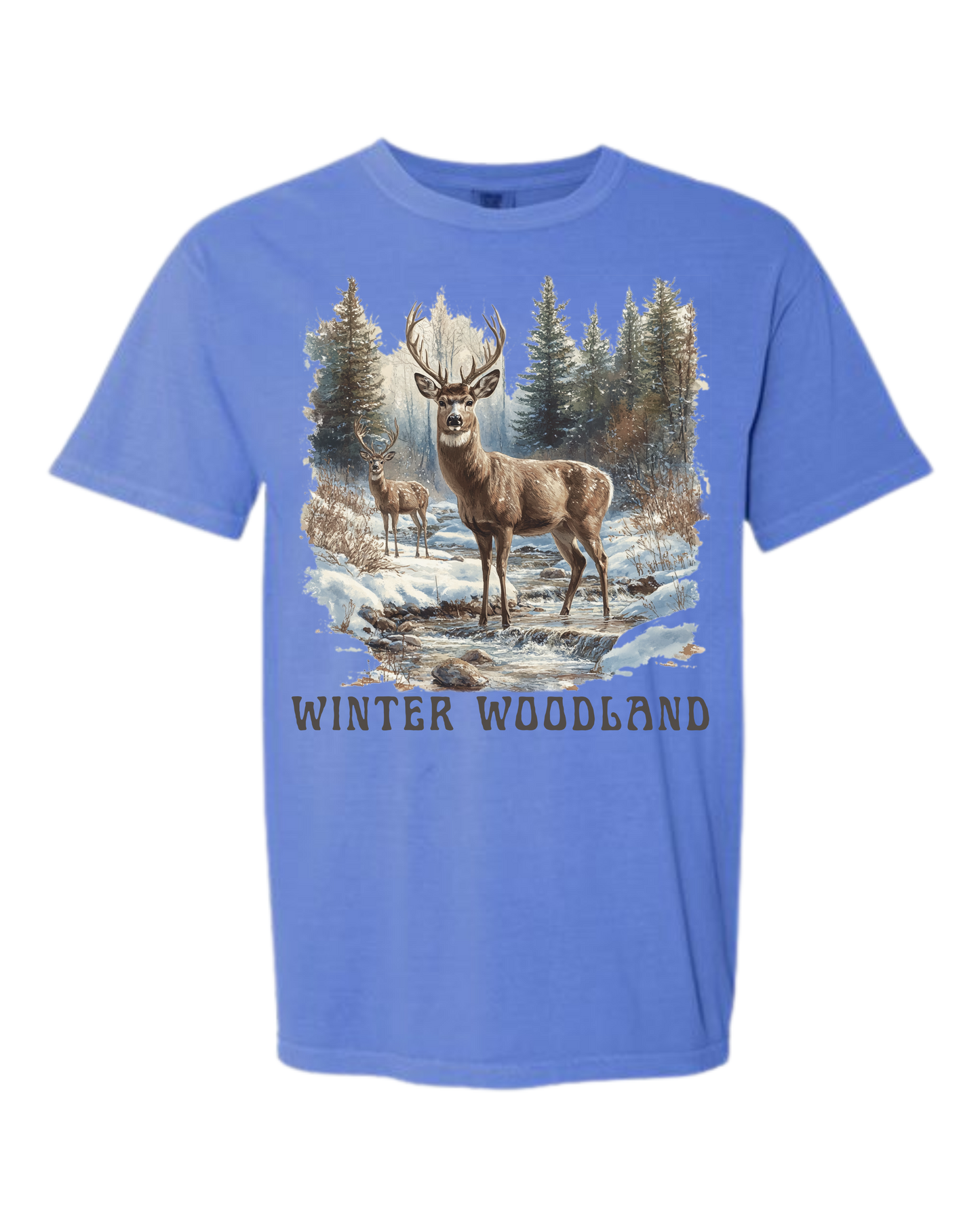Winter Woodland - Comfort Colors - Heavyweight Unisex Tee - Blues