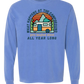What Happens At The Campground - Comfort Colors - Heavyweight Long Sleeve Tee - Blues & Greens