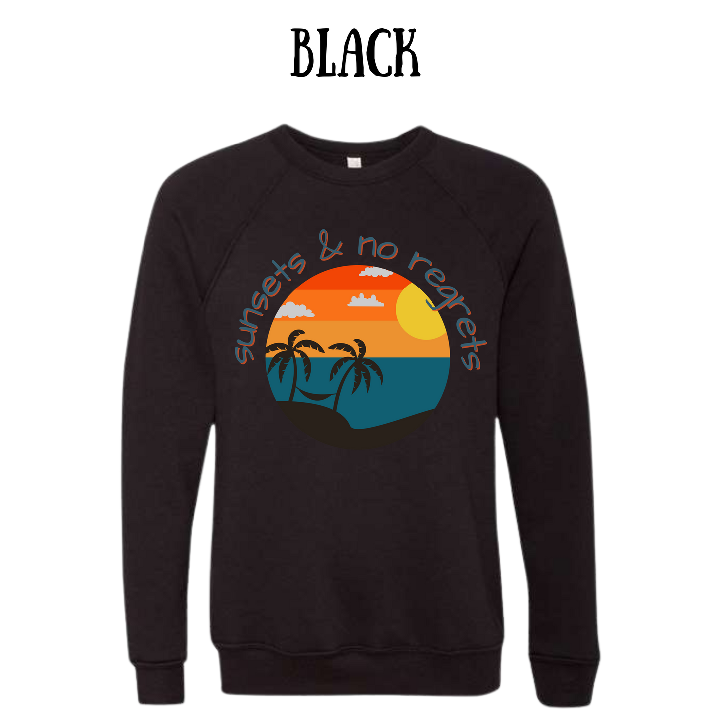 VP - Sunsets & No Regrets - Sponge Fleece Raglan Sweatshirt - Greens, Neutrals