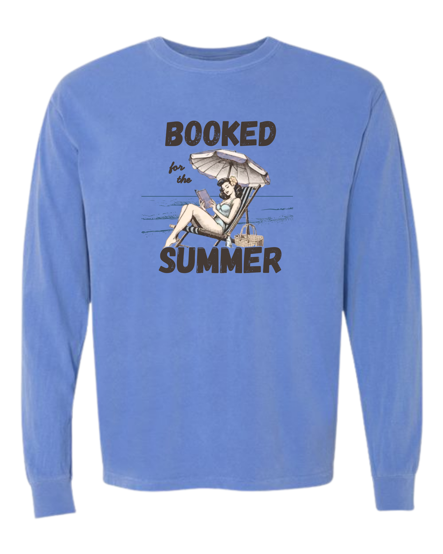 Booked for the Summer - Comfort Colors - Heavyweight Long Sleeve Tee - Blues & Greens