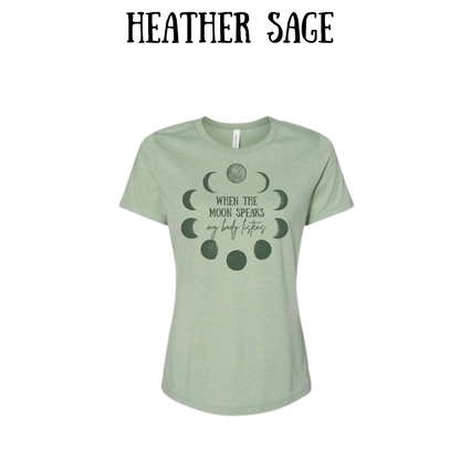 when the moon speaks - women's relaxed fit tee - assorted colors