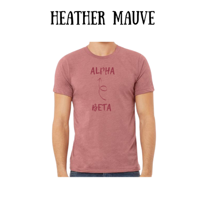 beta to alpha - unisex tee - pinks, purples, neutrals