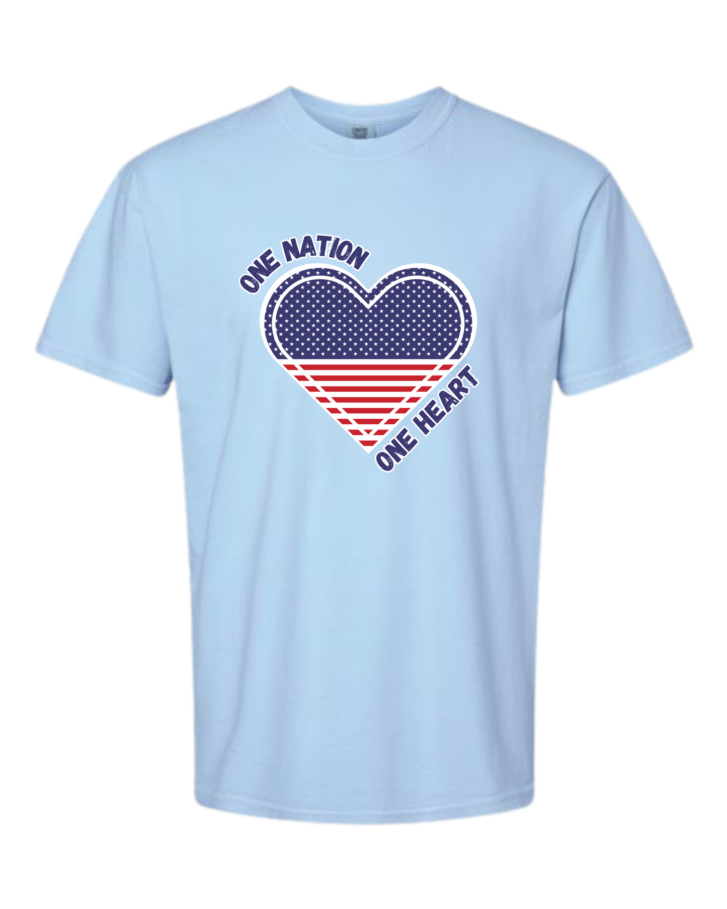 One Nation One Heart - Comfort Colors - Heavyweight Unisex Tee - Blues