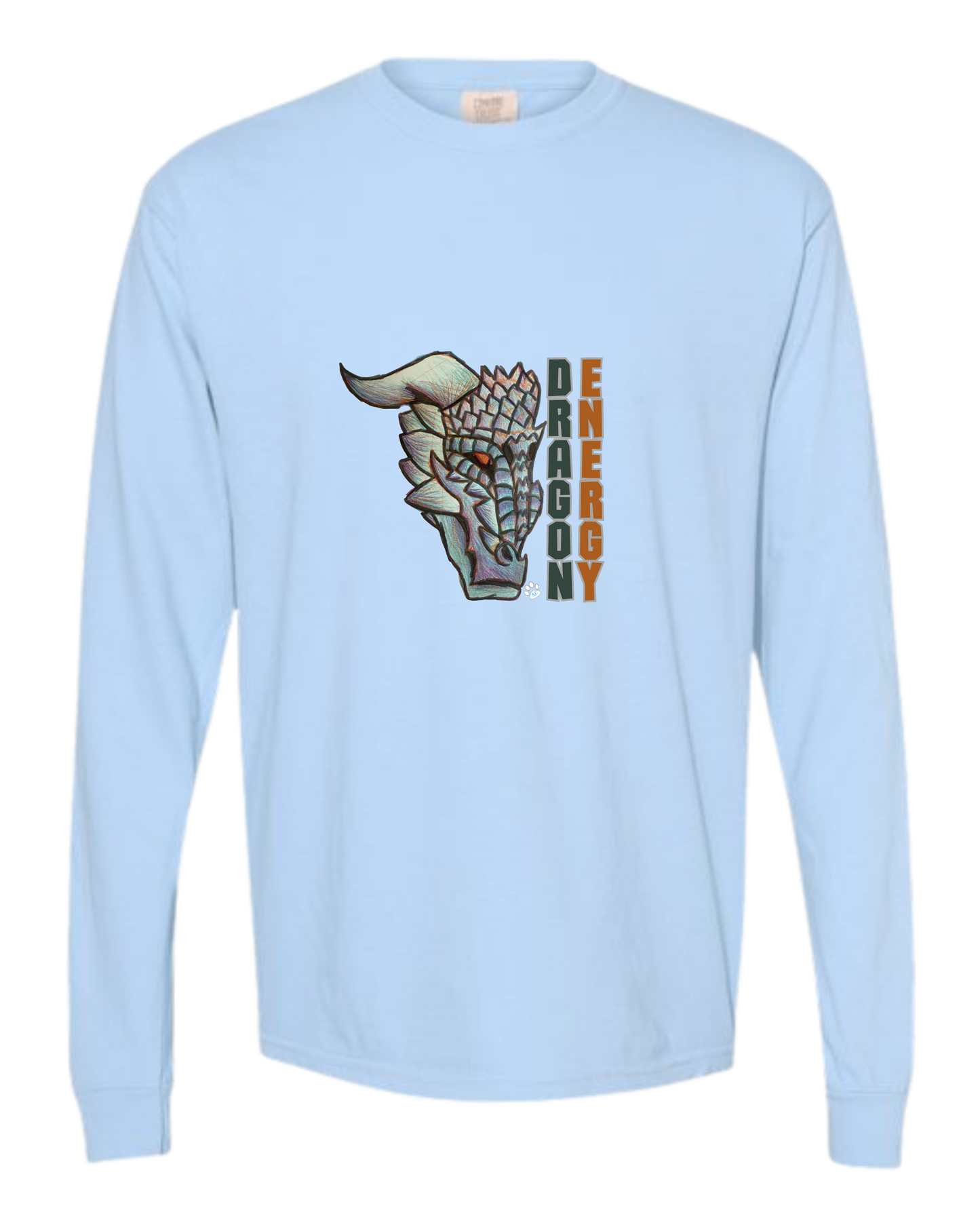 Dragon Energy - Comfort Colors - Heavyweight Long Sleeve Tee - Blues & Greens