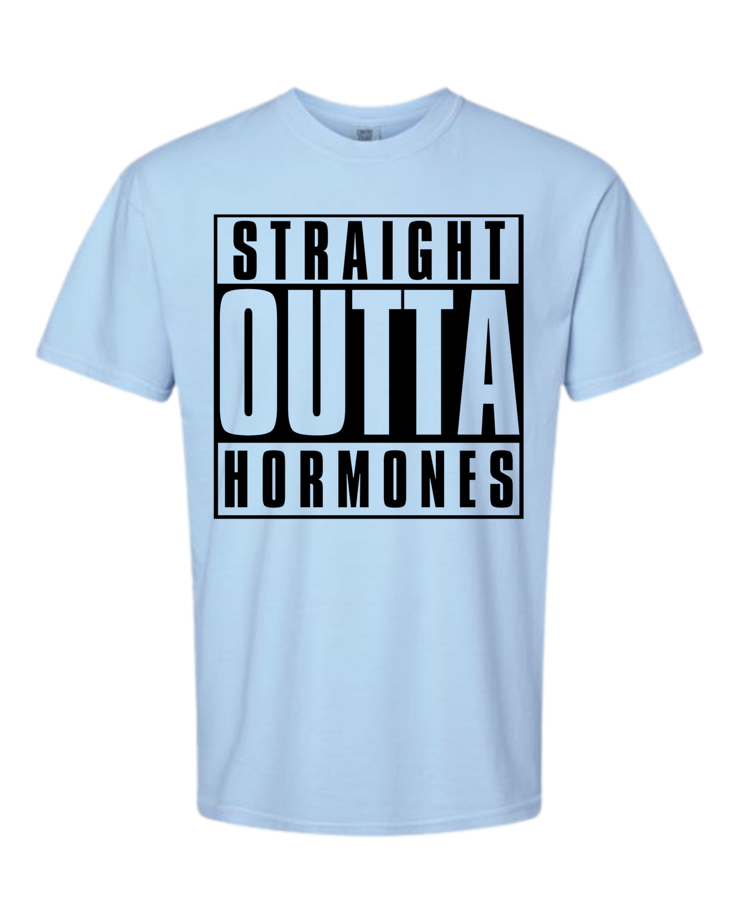 Straight Outta Hormones - Comfort Colors - Heavyweight Unisex Tee - Blues