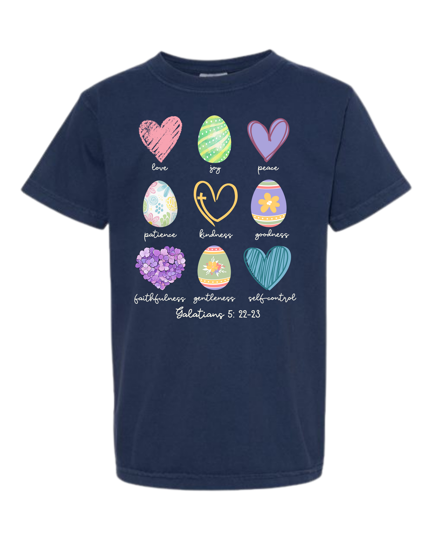 Galatians 5 - Easter - Comfort Colors - Heavyweight Youth Tee - Neutral Colors & Blues