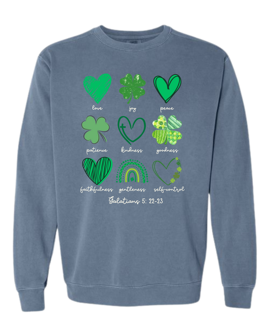 Galatians 5 - St Patrick's Day - Comfort Colors - Sweatshirt - Blues