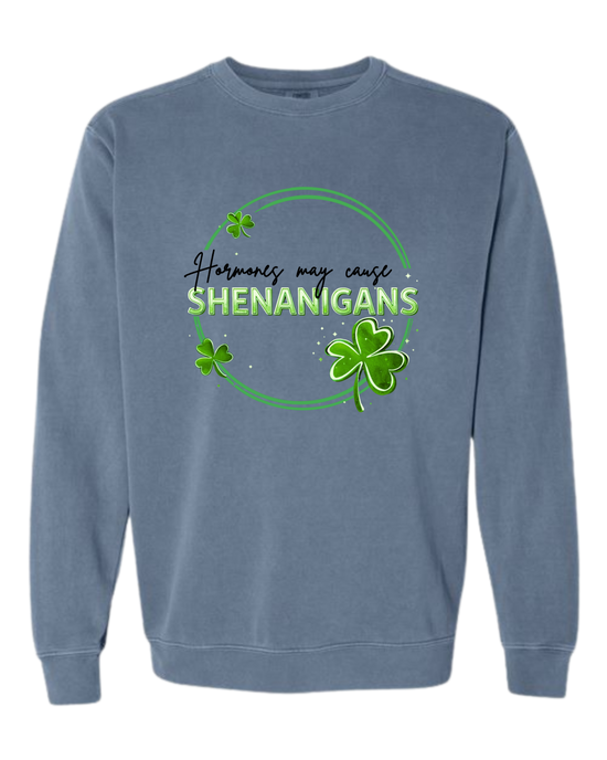 Hormones May Cause Shenanigans - Comfort Colors - Heavyweight Long Sleeve Tee - Neutral Colors