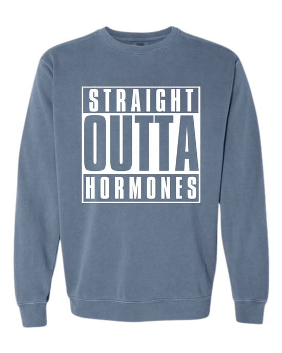 Straight Outta Hormones - Comfort Colors - Sweatshirt - Blues