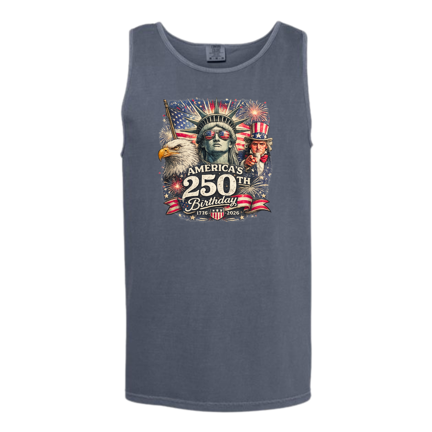 America's 250th Birthday - Comfort Colors - Unisex Tank - Neutral Colors & Blues