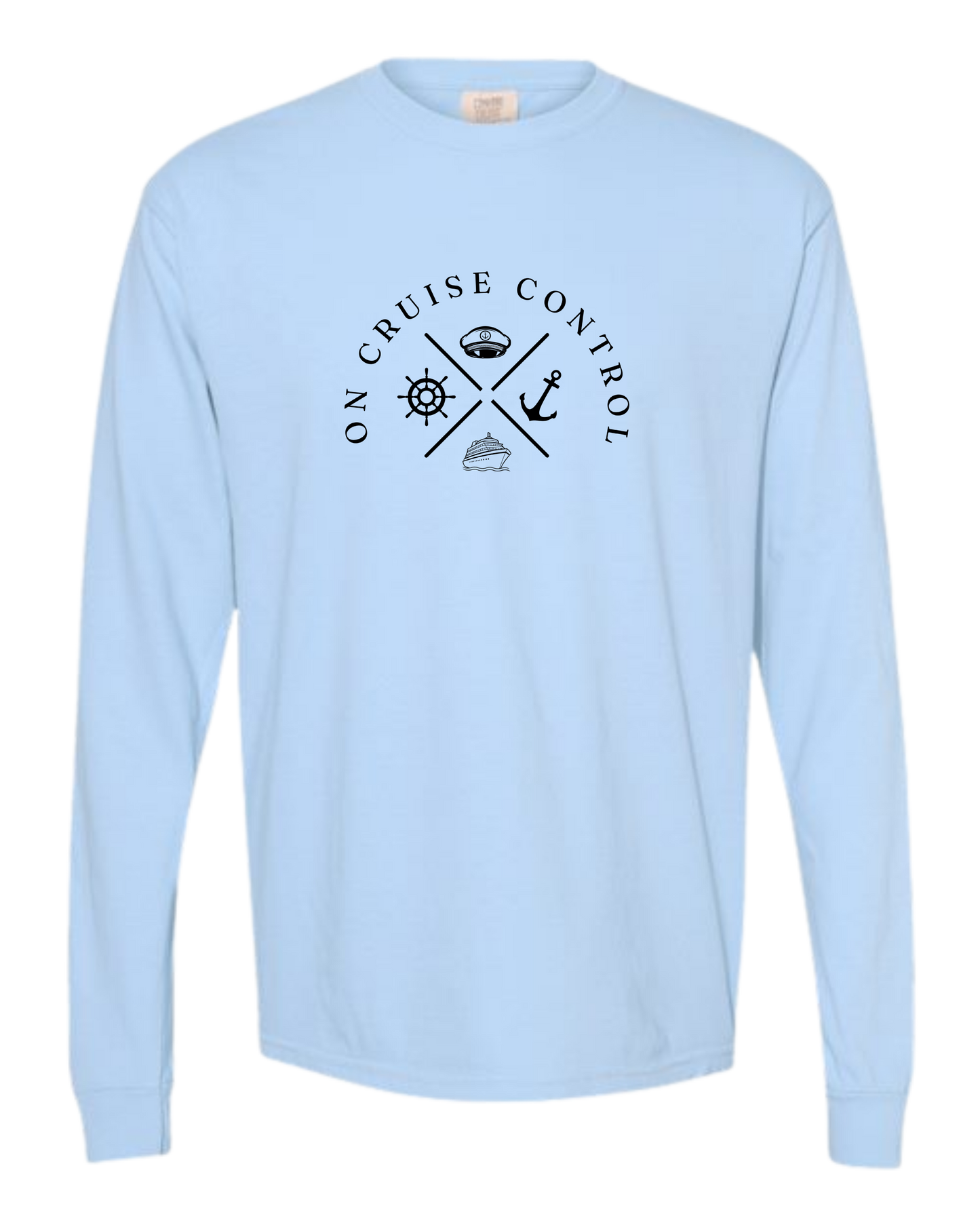 On Cruise Control - Comfort Colors - Heavyweight Long Sleeve Tee - Blues & Greens