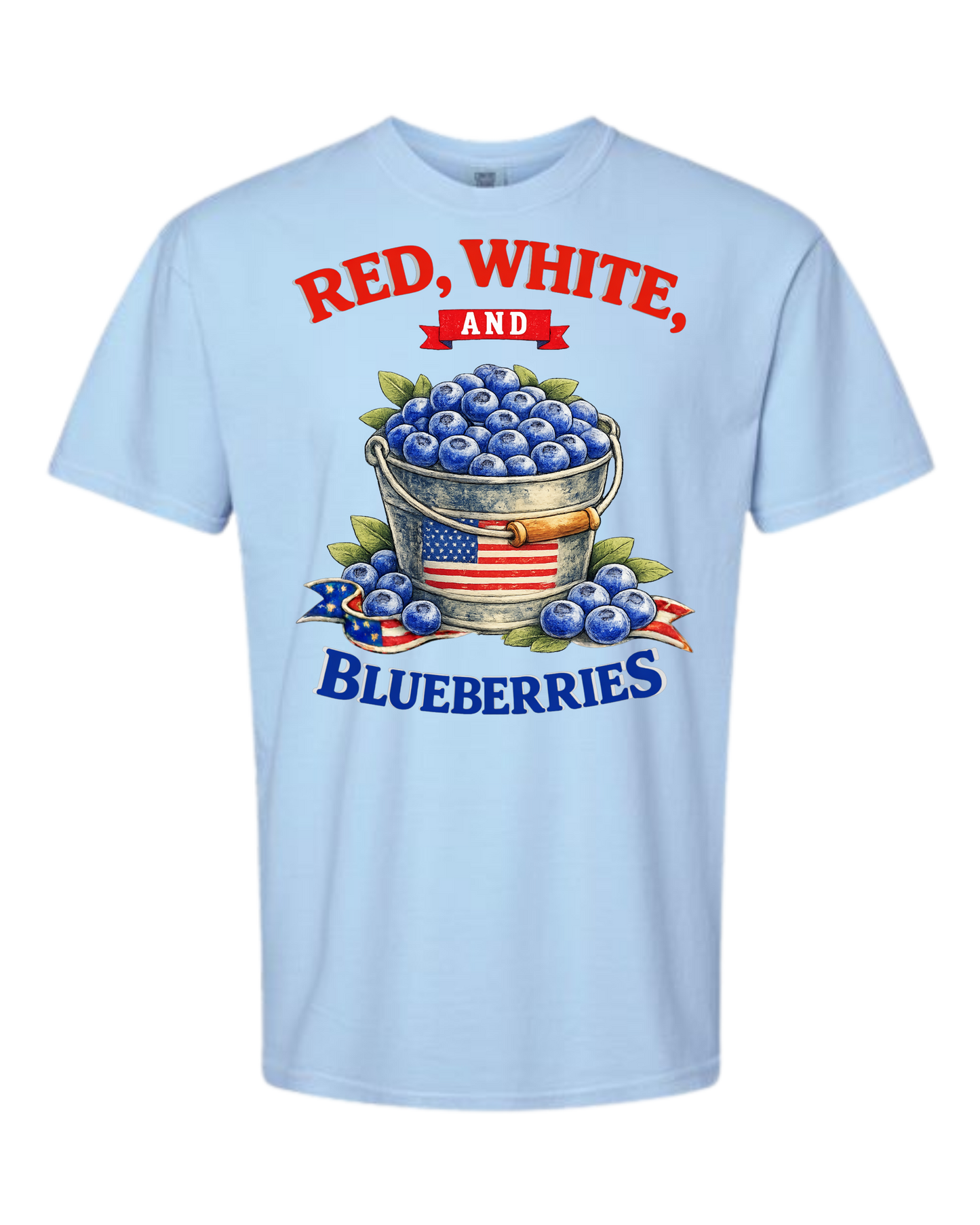 Red, White, And Blueberries - Comfort Colors - Heavyweight Unisex Tee - Blues