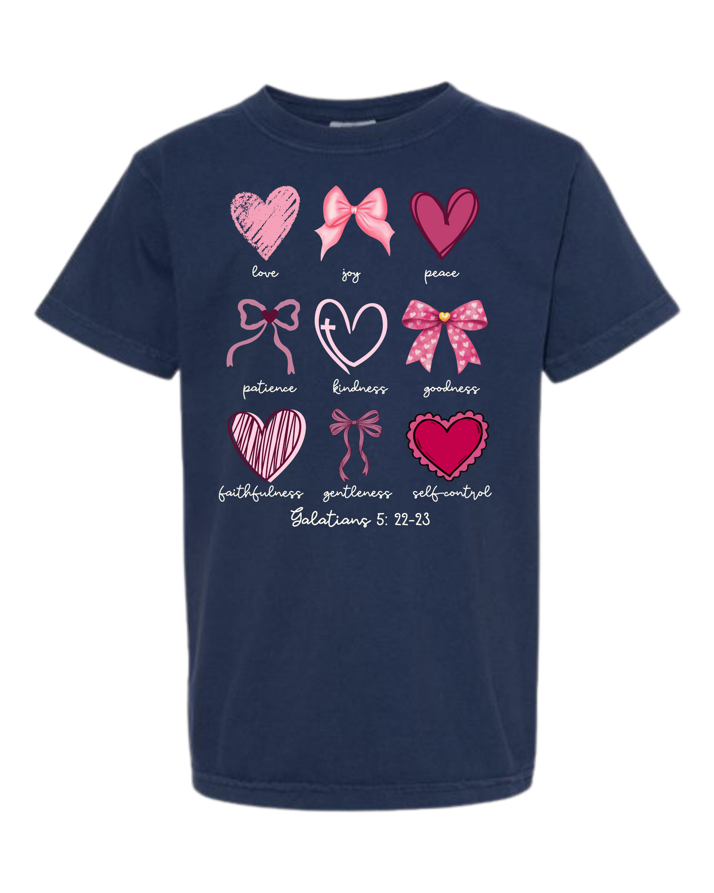 Galatians 5 - Valentines - Comfort Colors - Heavyweight Youth Tee - Neutral Colors & Blues