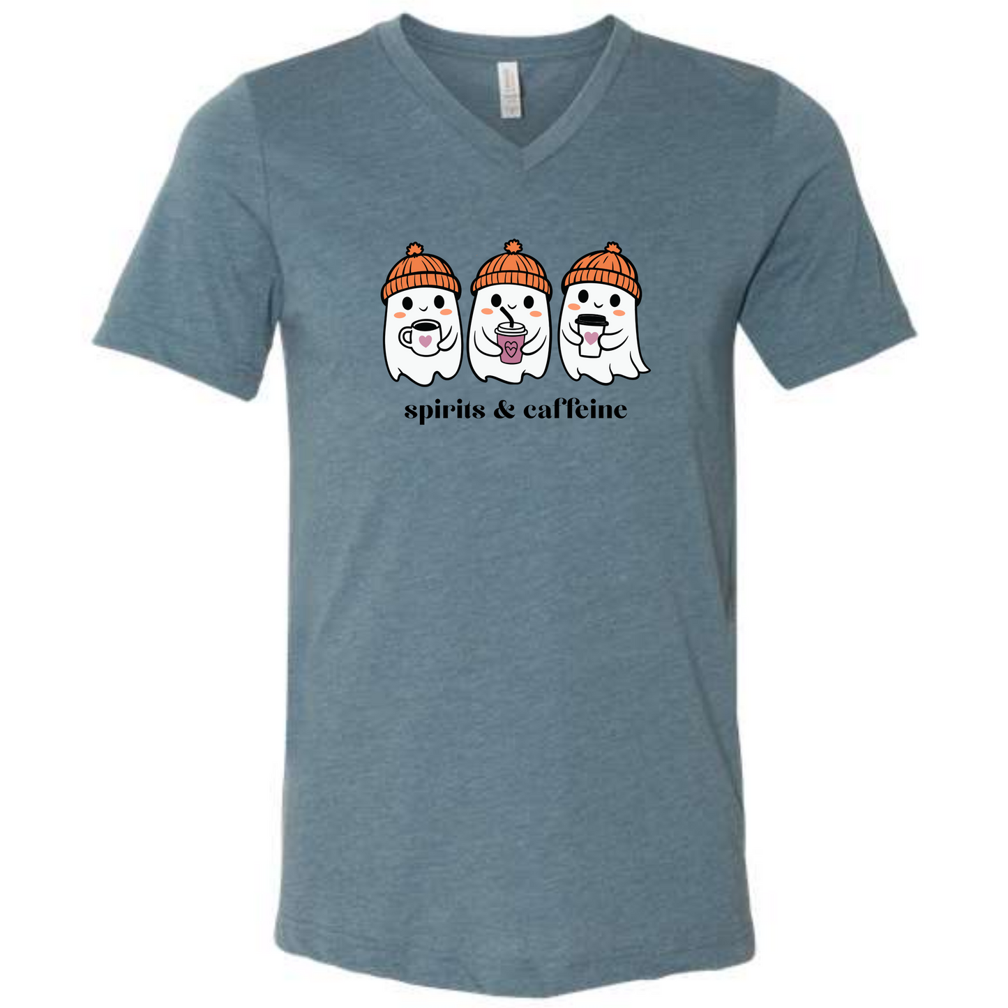 Spirits & Caffeine - Unisex V-Neck - Assorted Colors