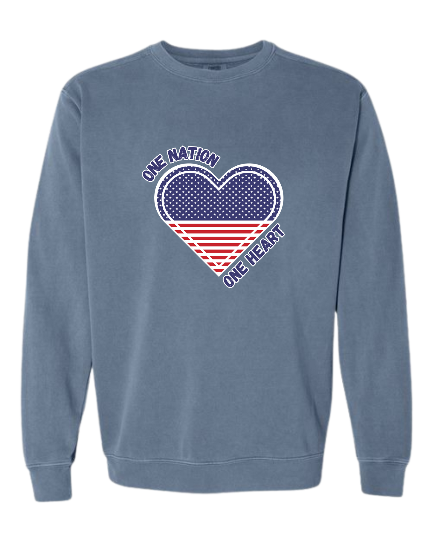 One Nation One Heart - Comfort Colors - Sweatshirt - Blues