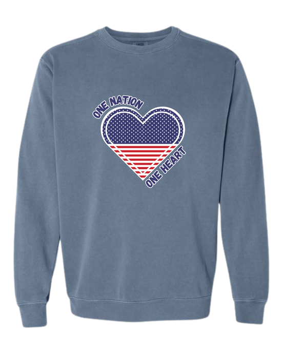 One Nation One Heart - Comfort Colors - Sweatshirt - Blues