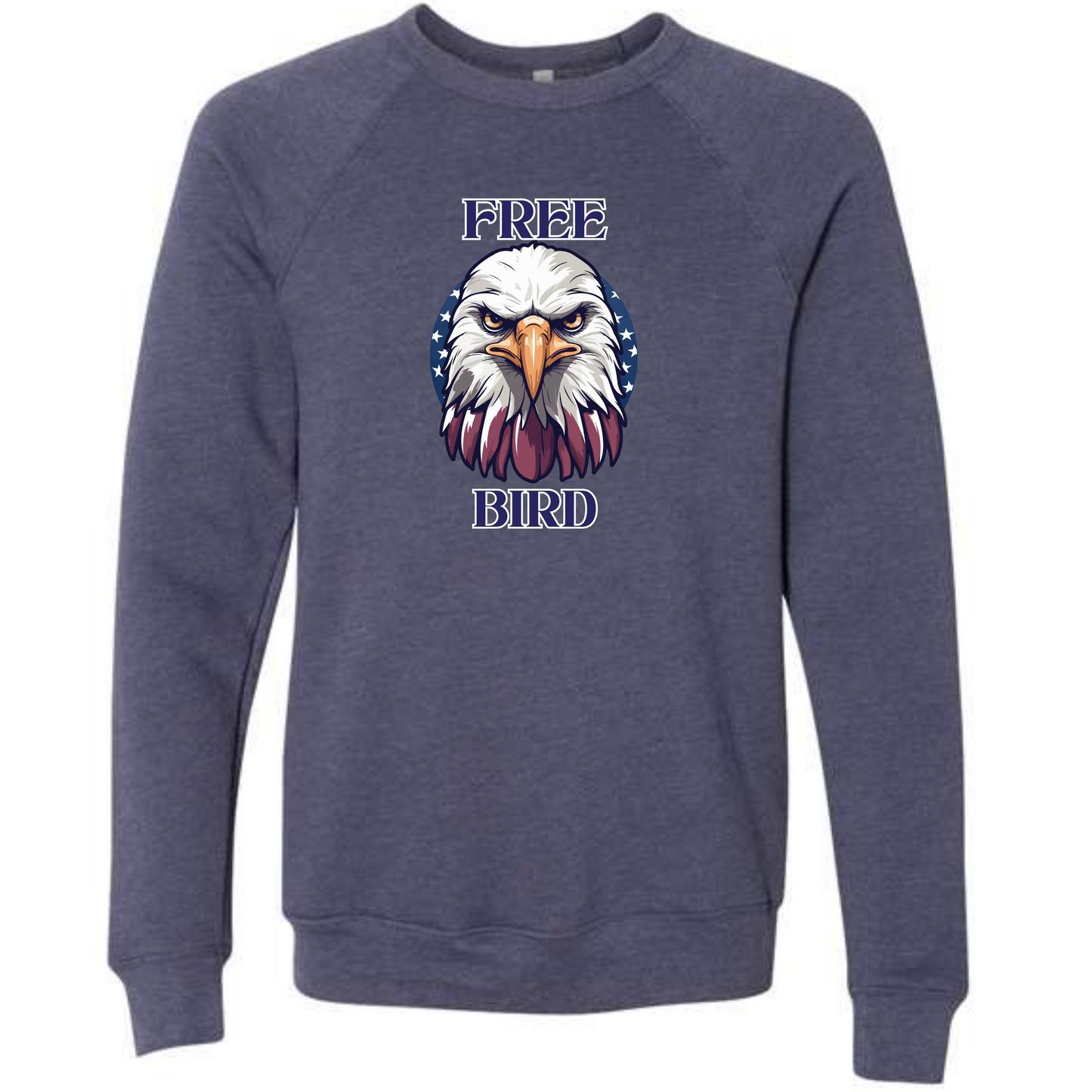 Free Bird - Sponge Fleece Raglan Sweatshirt - Blues, Greens, Purple, and Black