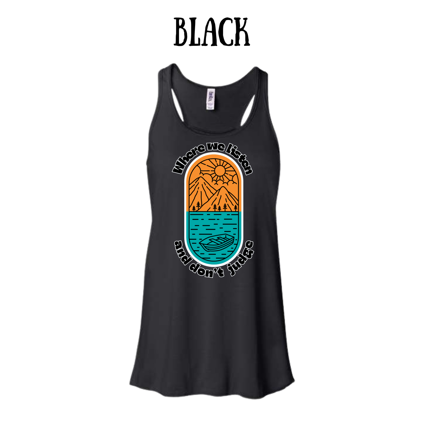 CP - Where We Listen and Don't Judge - Women's Flowy Racerback Tank