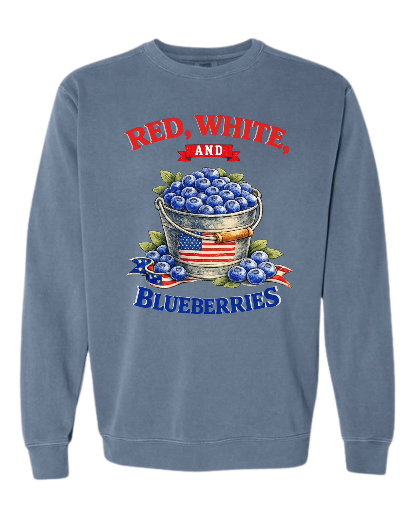 Red, White, And Blueberries - Comfort Colors - Sweatshirt - Blues