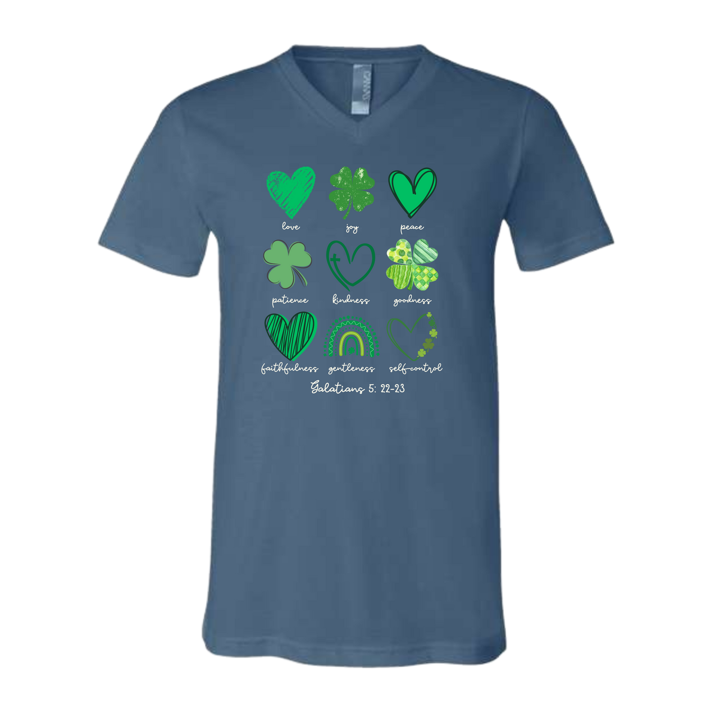 Galatians 5 - St Patrick's Day - Bella+Canvas - Unisex V-Neck - Assorted Colors
