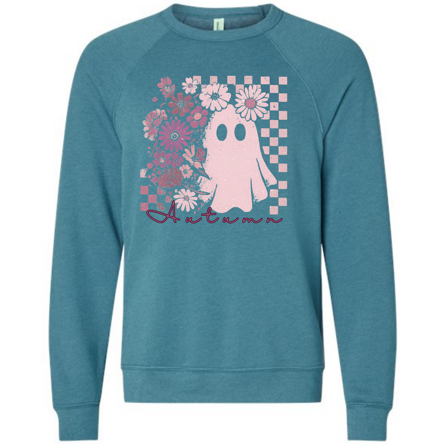 Autumn Ghost - Sponge Fleece Raglan Sweatshirt - Blues, Purples