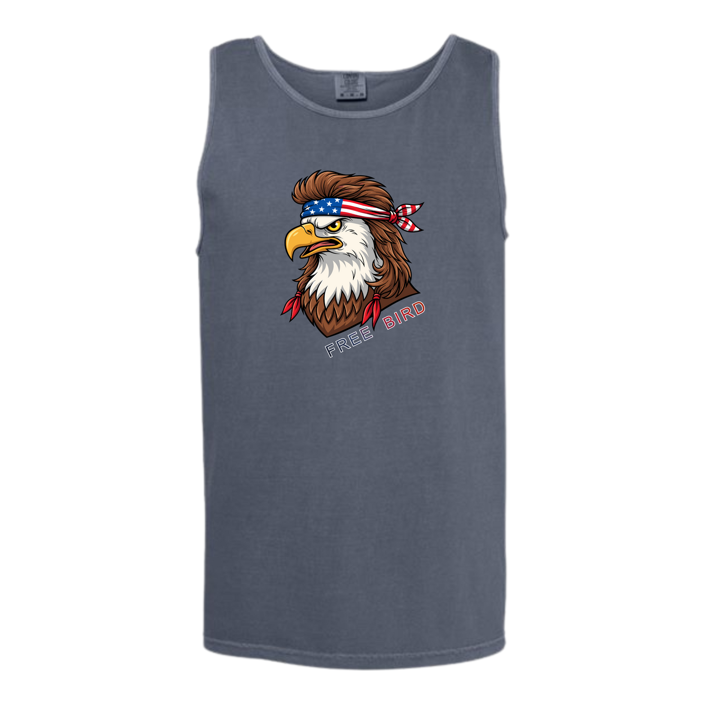 Rockin Free Bird - Comfort Colors - Unisex Tank - Neutral Colors & Blues