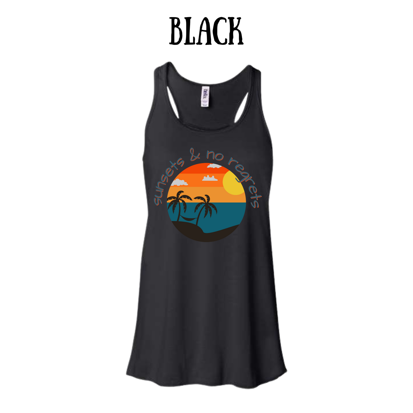 VP - Sunsets & No Regrets - Women's Flowy Racerback Tank