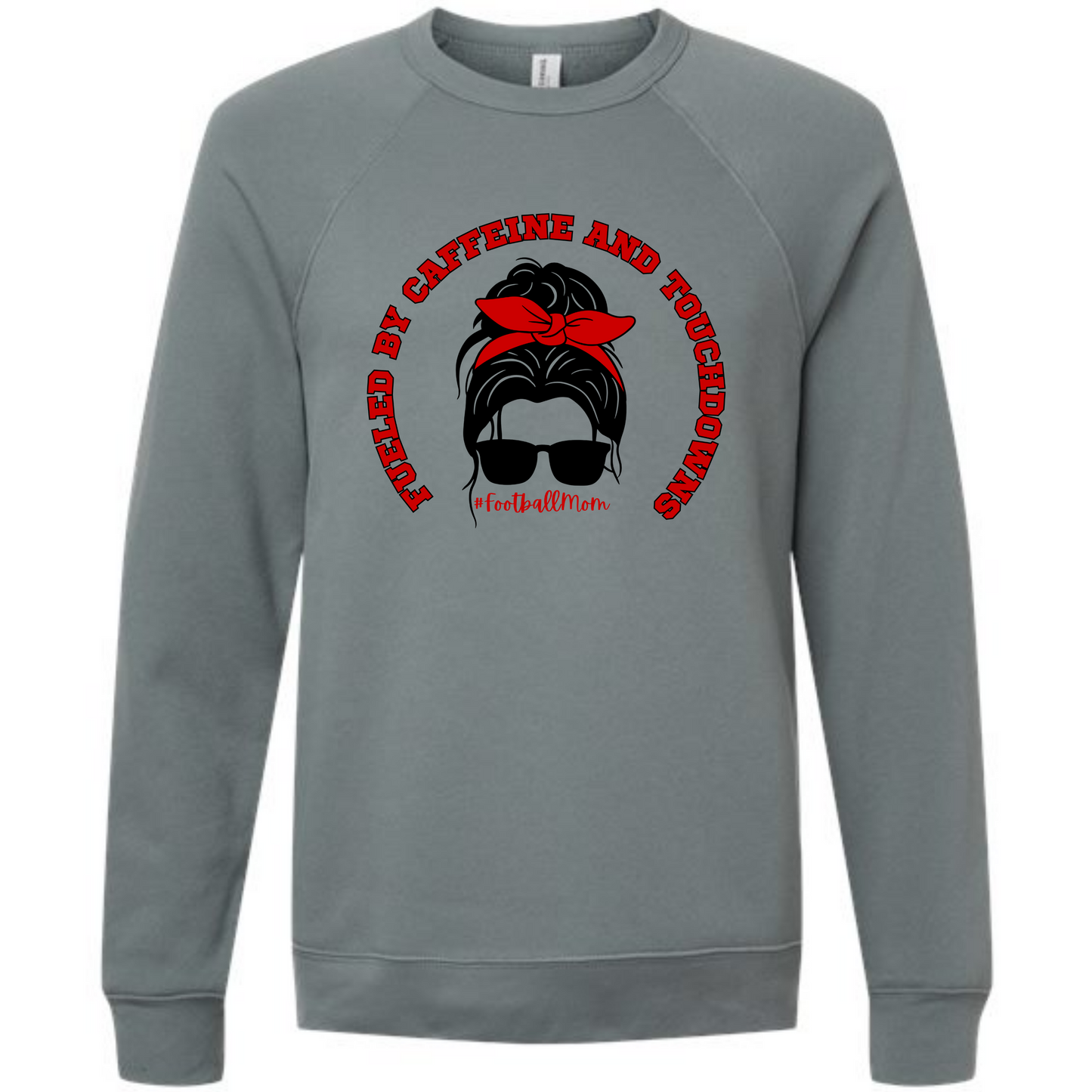 Football Moms Fueled By Caffeine and Touchdowns - Sponge Fleece Raglan Sweatshirt - Blues, Purples