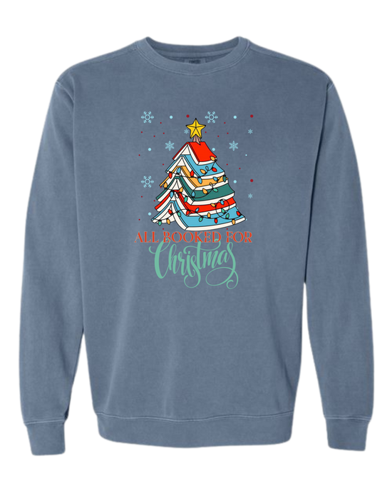 All Booked For Christmas - Comfort Colors - Sweatshirt - Blues