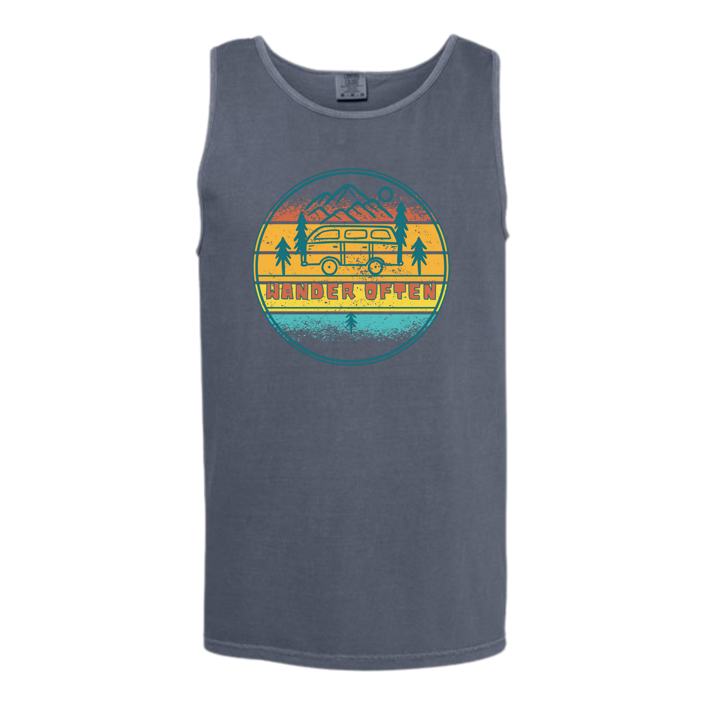 Wander Often - Comfort Colors - Unisex Tank - Neutral Colors & Blues