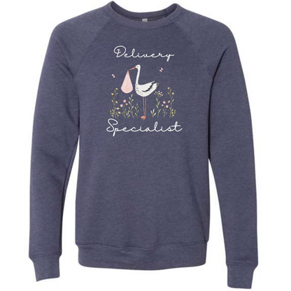 Delivery Specialist - Sponge Fleece Raglan Sweatshirt - Blues, Greens, Purple, and Black