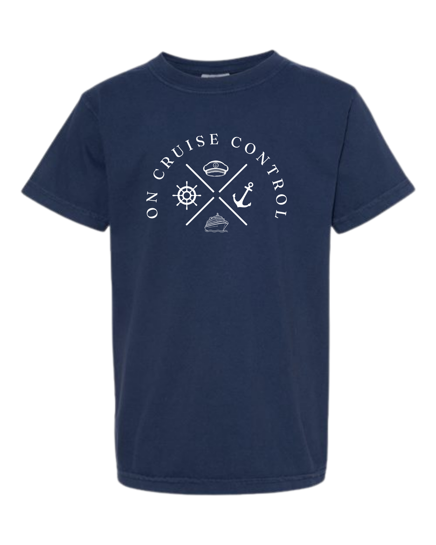 On Cruise Control - Comfort Colors - Heavyweight Youth Tee - Neutral Colors & Blues