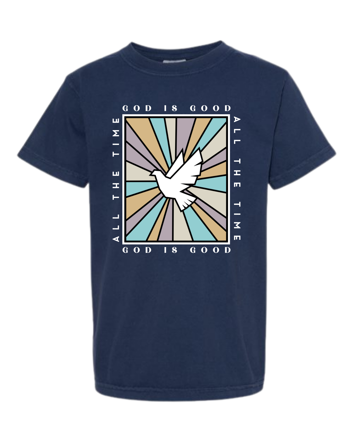 God Is Good - Comfort Colors - Heavyweight Youth Tee - Neutral Colors & Blues