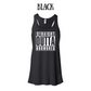 straight outta hormones - women's flowy racerback tank