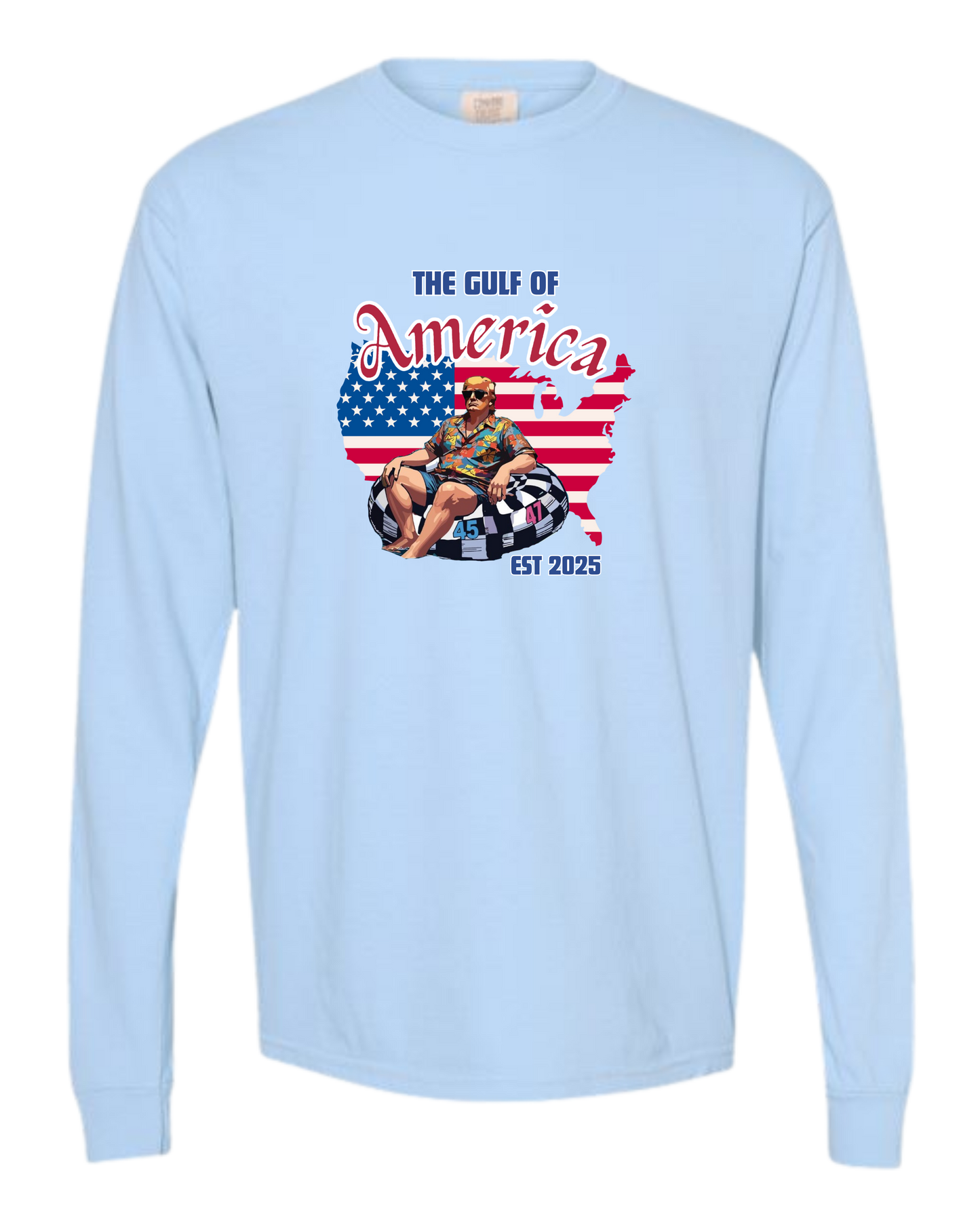 The Gulf of America - Comfort Colors - Heavyweight Long Sleeve Tee - Blues & Greens