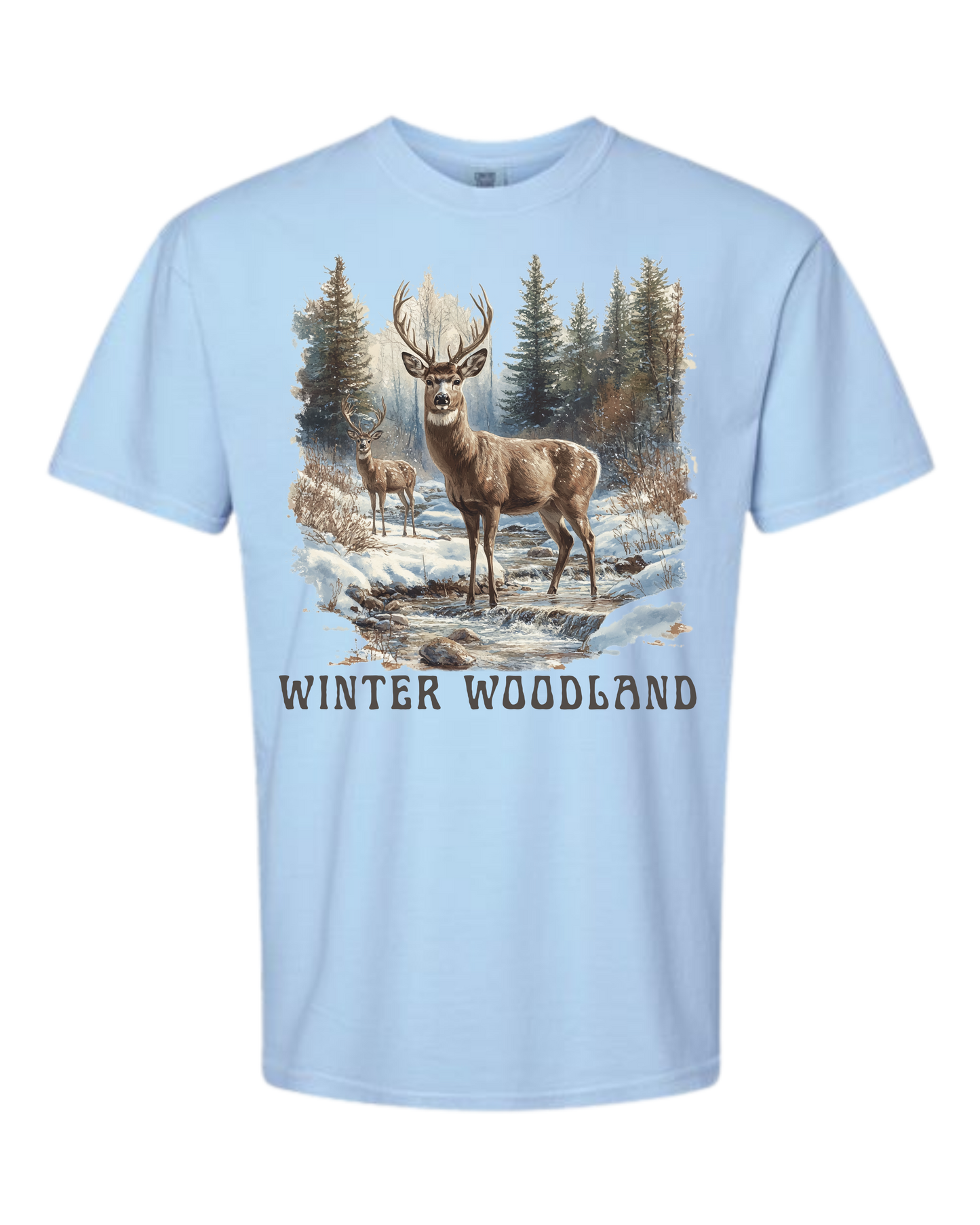 Winter Woodland - Comfort Colors - Heavyweight Unisex Tee - Blues