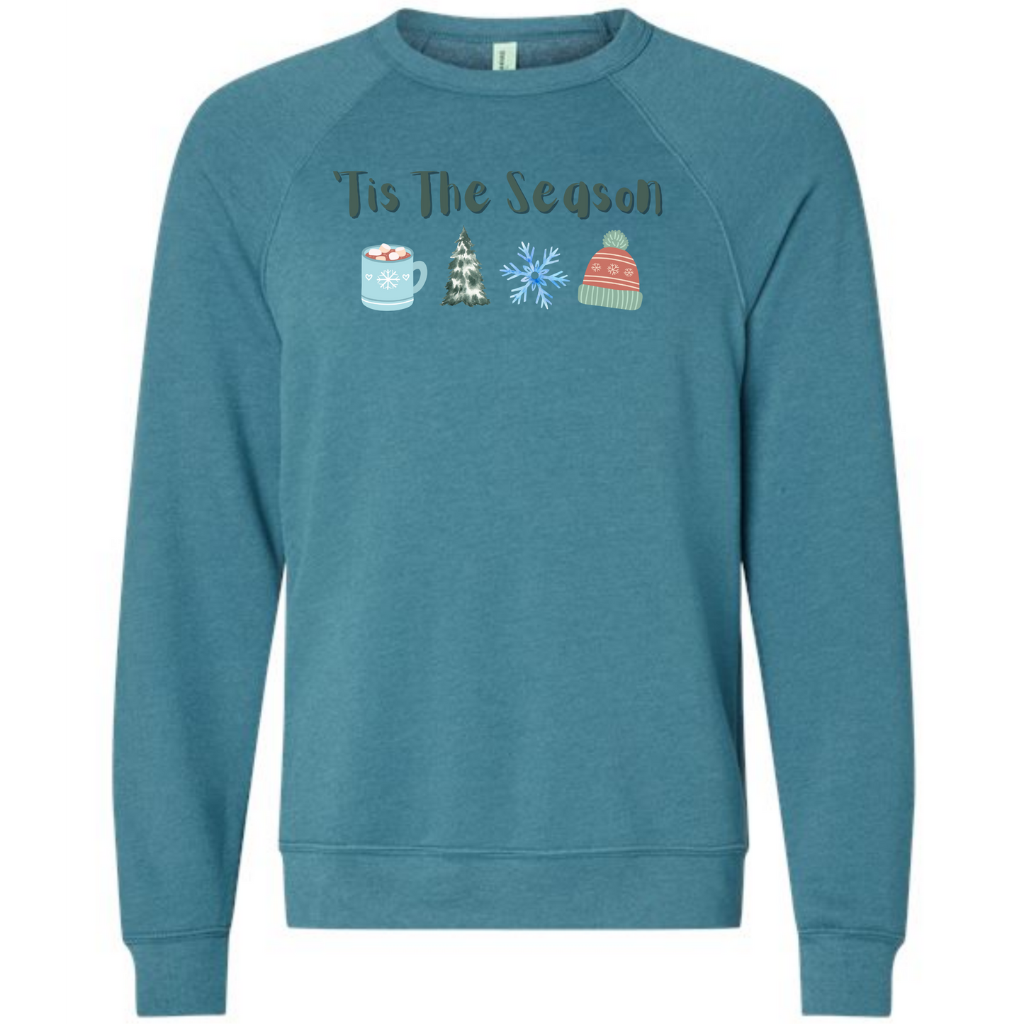 'Tis the Season - Winter - Sponge Fleece Raglan Sweatshirt - Blues, Purples