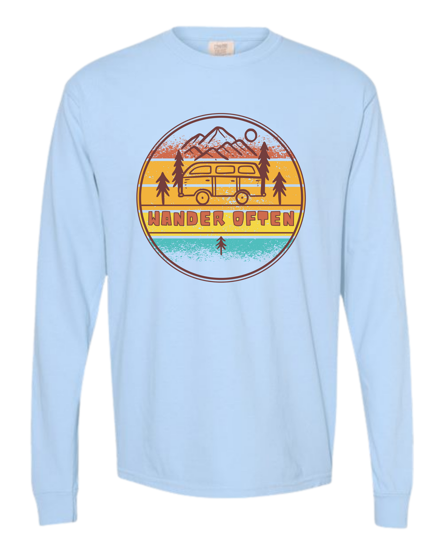 Wander Often - Comfort Colors - Heavyweight Long Sleeve Tee - Blues & Greens