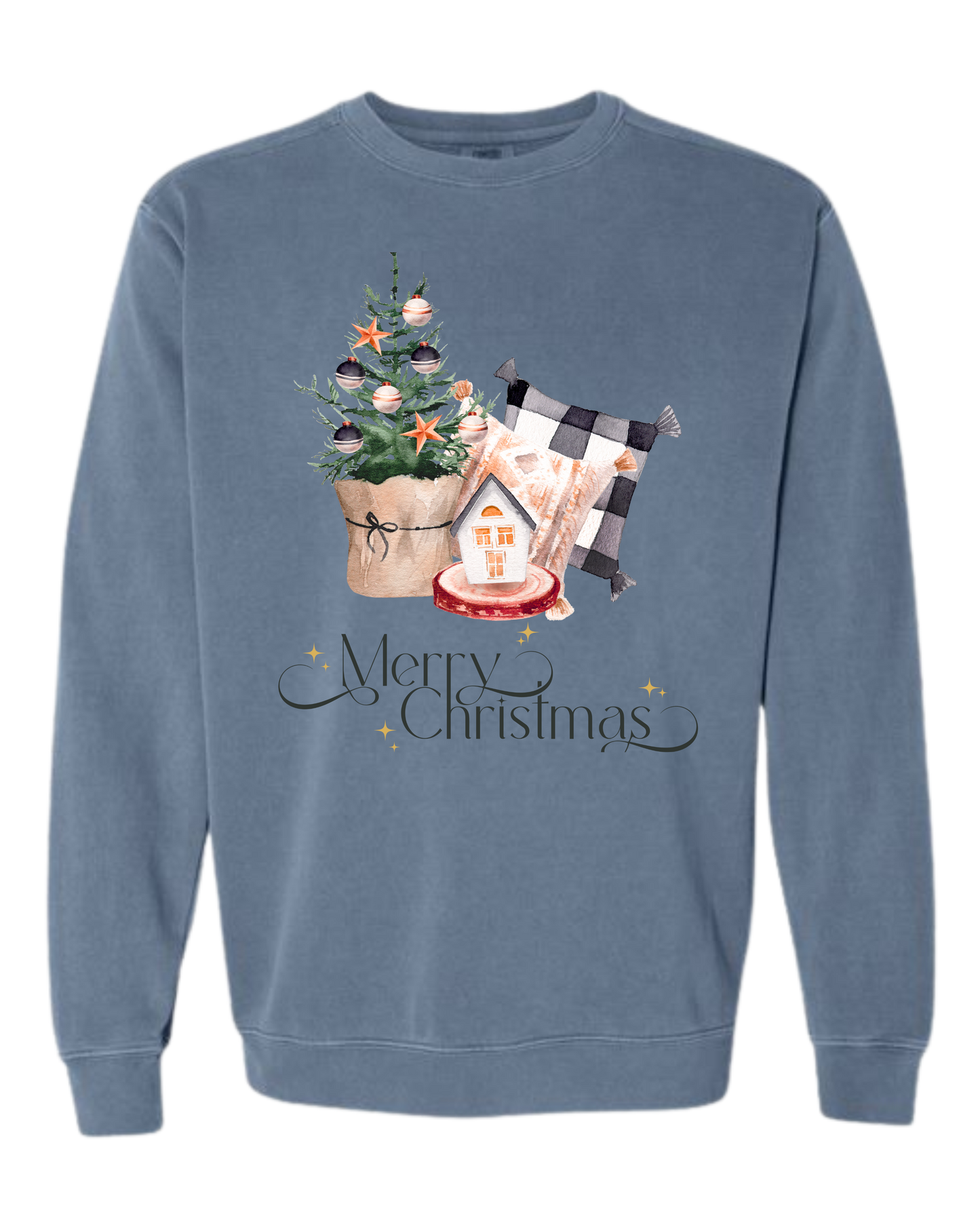 Country Christmas- Comfort Colors - Sweatshirt - Blues