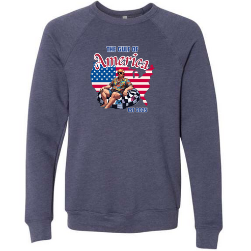 The Gulf of America - Sponge Fleece Raglan Sweatshirt - Blues, Greens, Purple, and Black