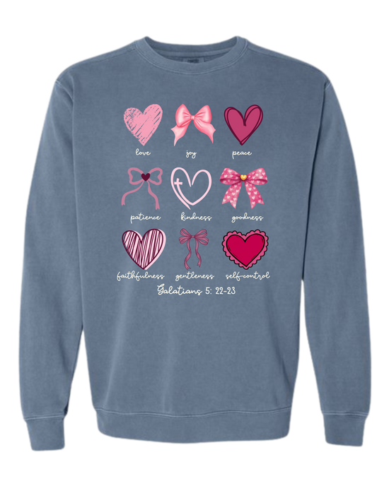 Galatians 5 - Valentines - Comfort Colors - Sweatshirt - Blues