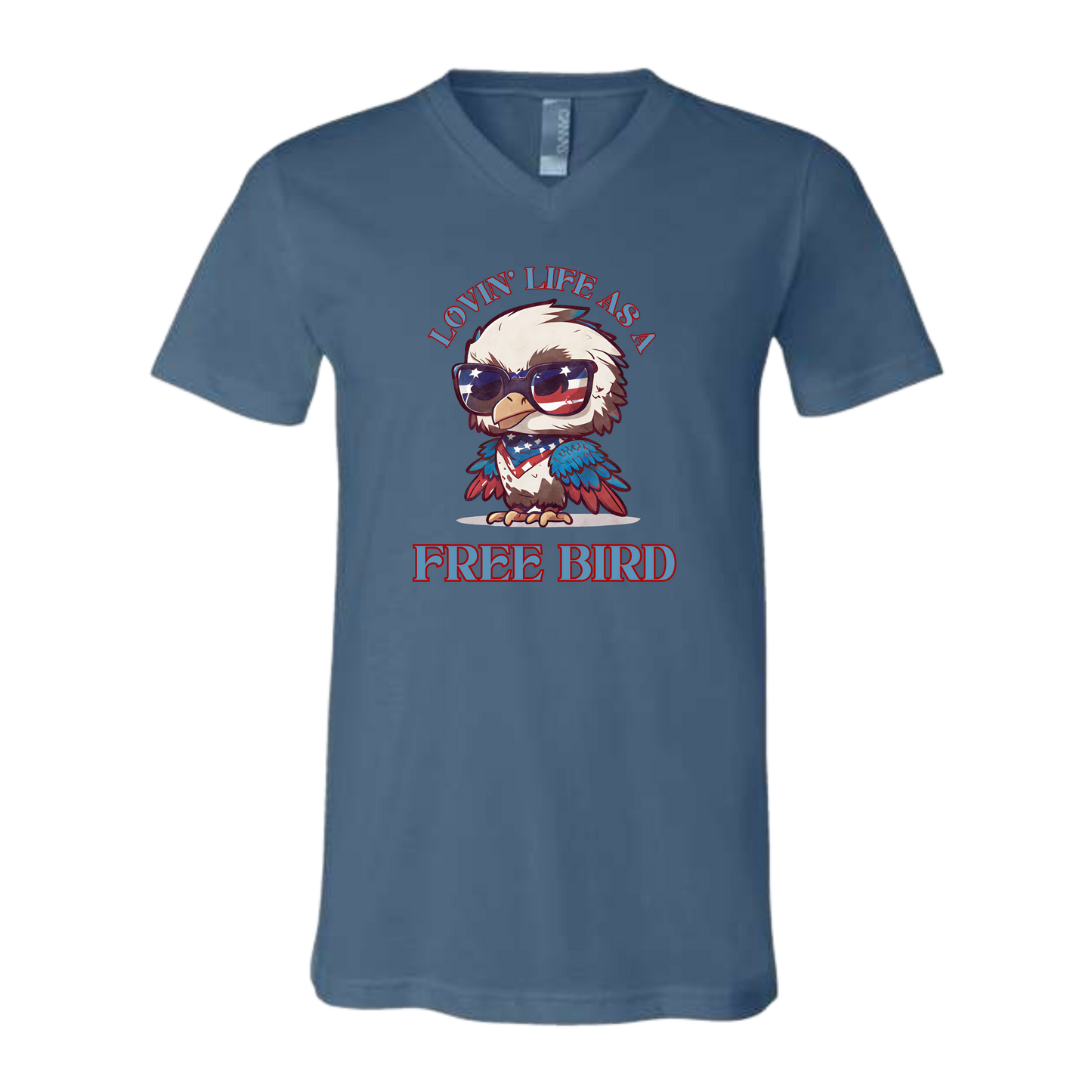 Lovin' Life as a Free Bird - Bella+Canvas - Unisex V-Neck - Assorted Colors