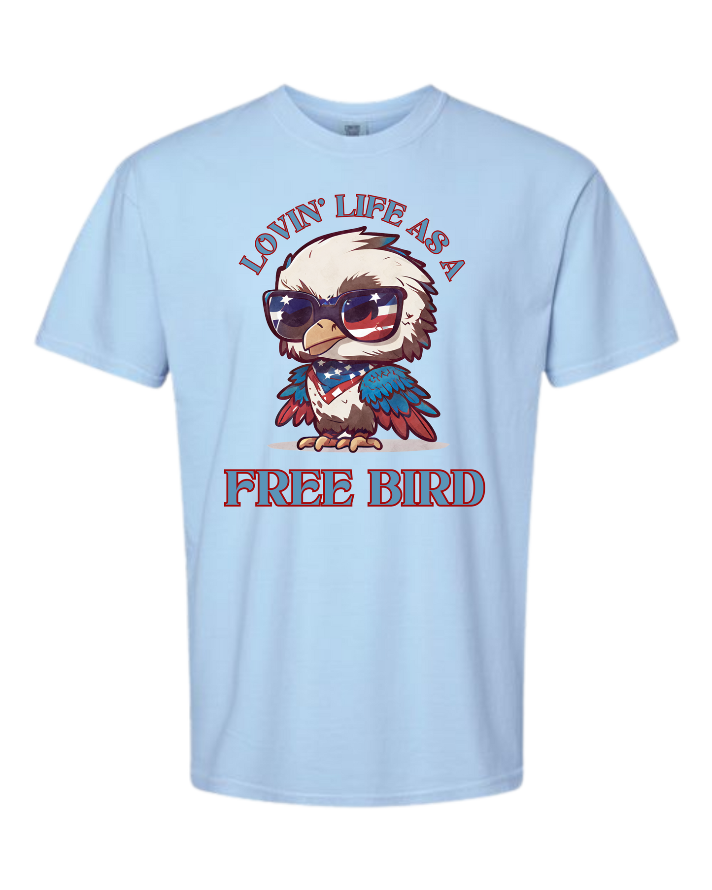 Lovin' Life as a Free Bird - Comfort Colors - Heavyweight Unisex Tee - Blues
