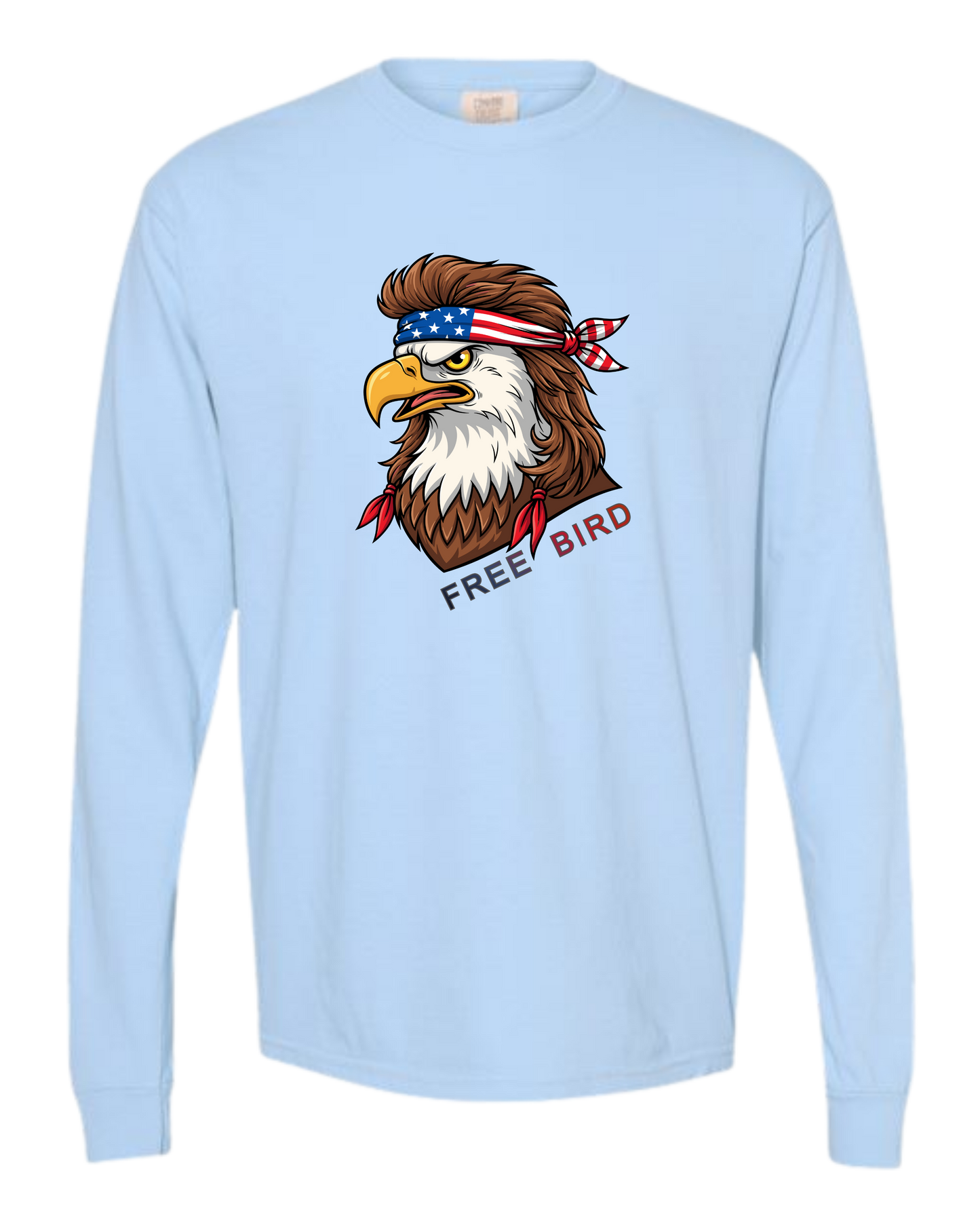 Rockin Free Bird - Comfort Colors - Heavyweight Long Sleeve Tee - Blues & Greens